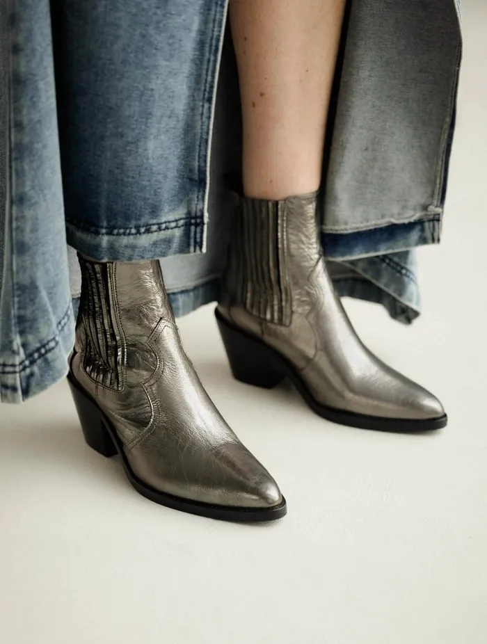 Dakota Cosmic Silver Women Bobbies Ankle Boots
