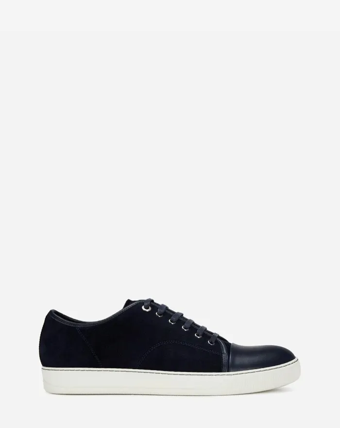 Dbb1 Leather And Suede Sneakers Navy Blue Men Lanvin Sneakers