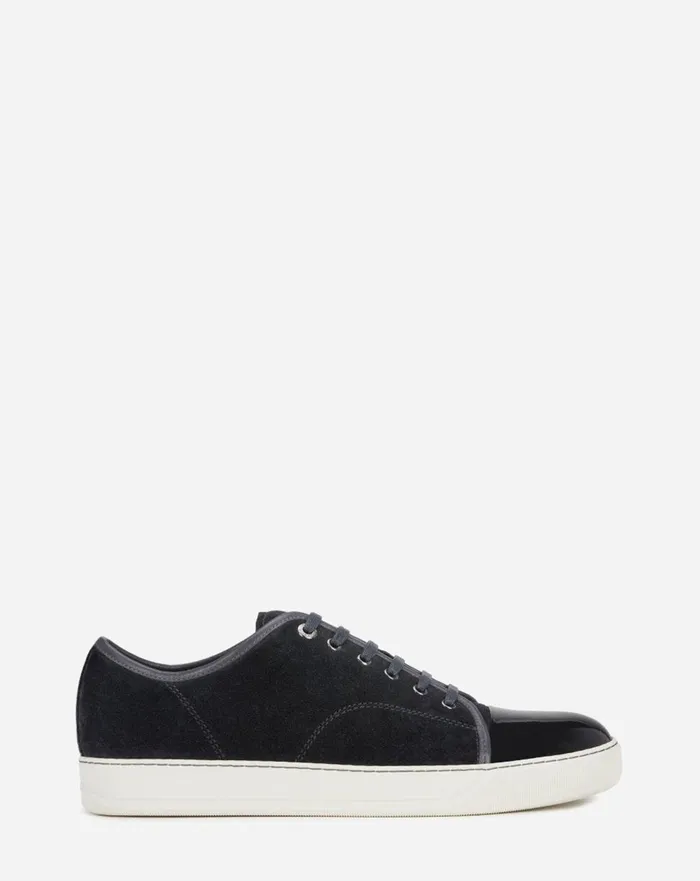 Dbb1 Suede And Patent Leather Sneakers Grey Men Lanvin Sneakers