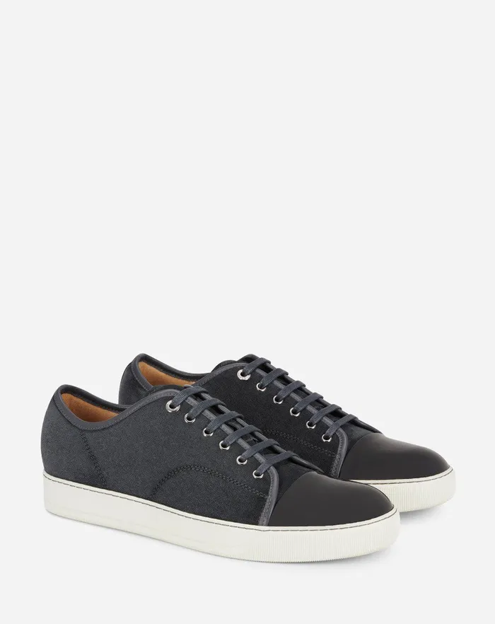 Dbb1 Suede And Patent Leather Sneakers Grey Men Lanvin Sneakers