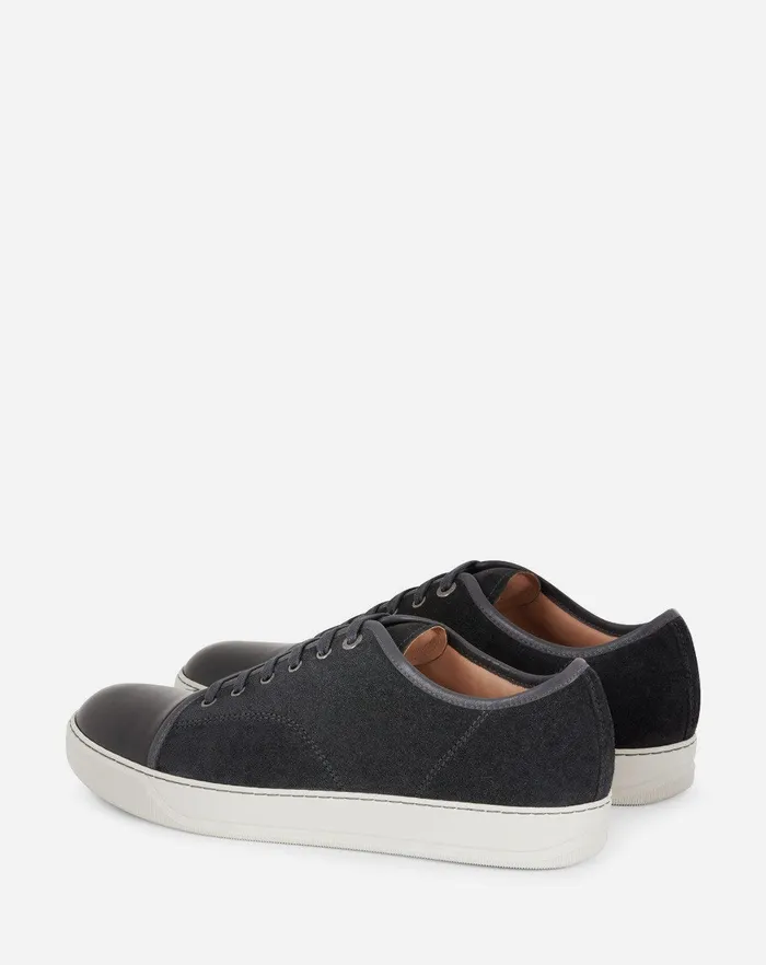 Dbb1 Suede And Patent Leather Sneakers Grey Men Lanvin Sneakers