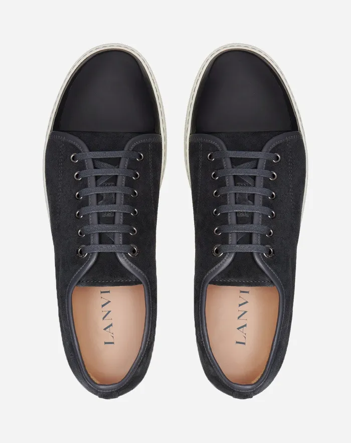 Dbb1 Suede And Patent Leather Sneakers Grey Men Lanvin Sneakers