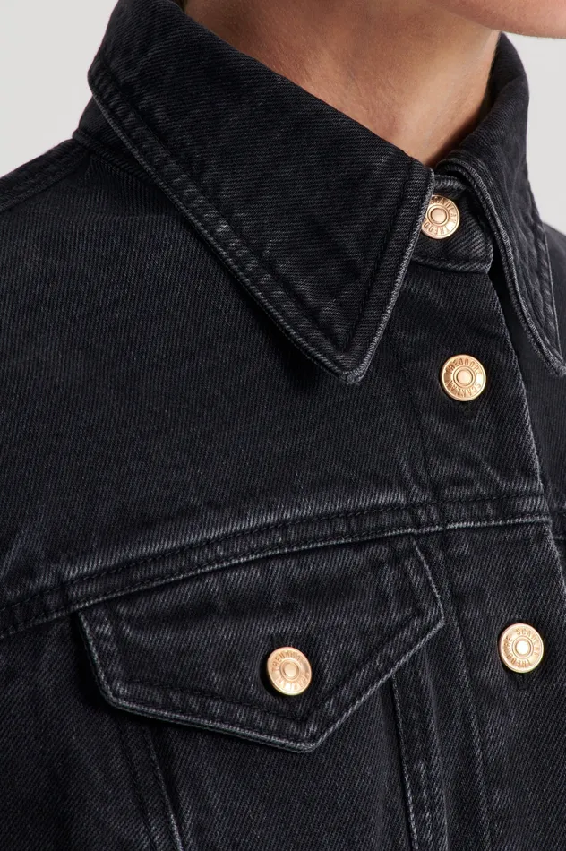 DENIM MINI DRESS WASHED BLACK G Dresses Scanlan Theodore Women DENIM MINI DRESS WASHED BLACK G Dresses Scanlan Theodore Women