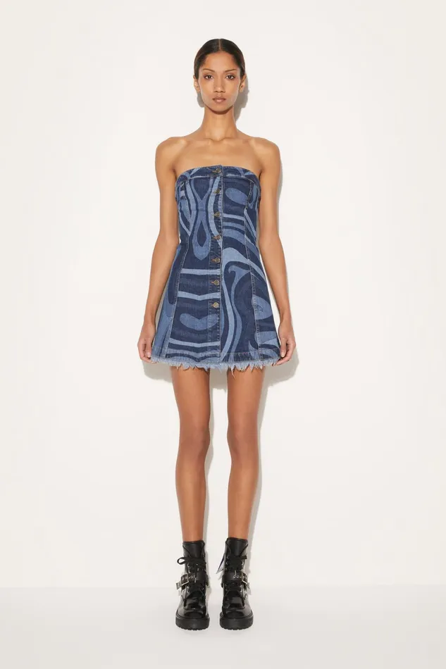 Denim Women PUCCI MarmoPrint Denim Dress