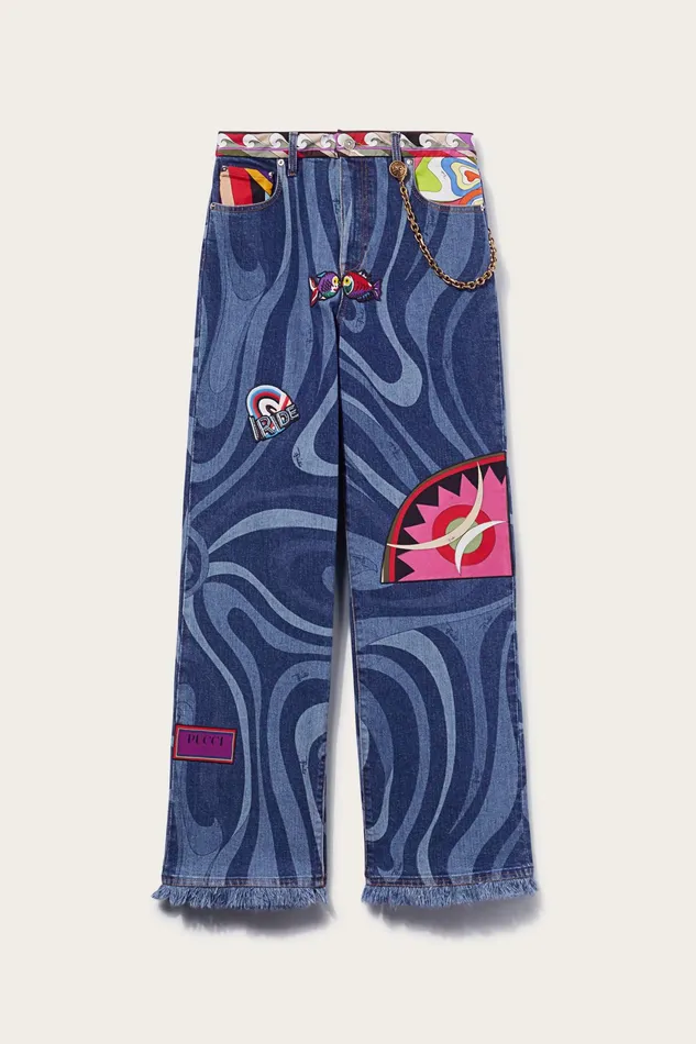 Denim Women PUCCI MarmoPrint Embellished Jeans