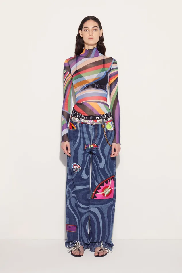 Denim Women PUCCI MarmoPrint Embellished Jeans