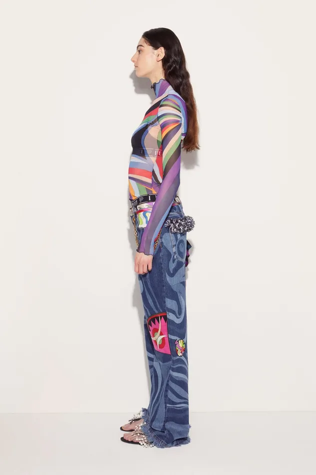 Denim Women PUCCI MarmoPrint Embellished Jeans