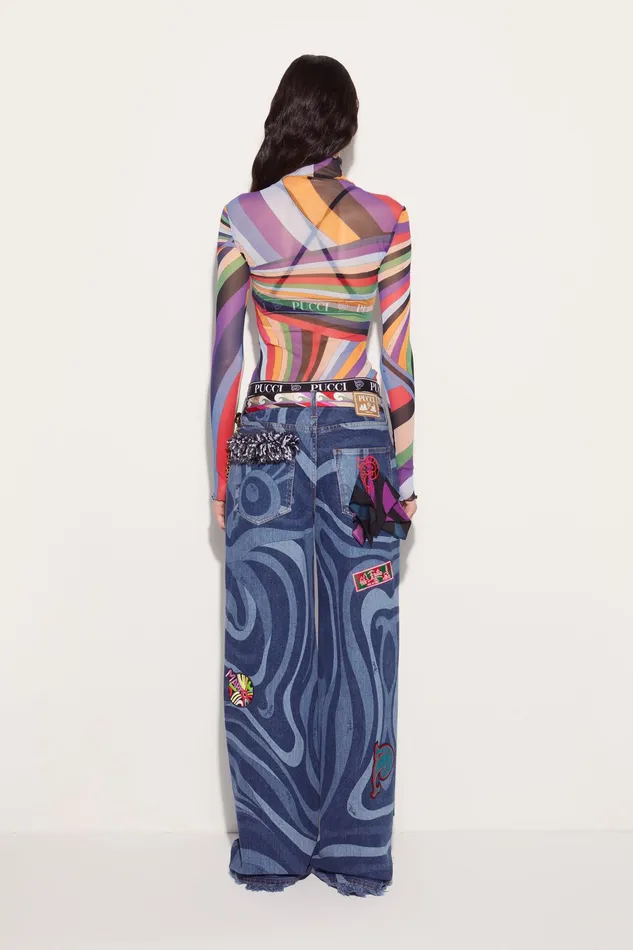 Denim Women PUCCI MarmoPrint Embellished Jeans
