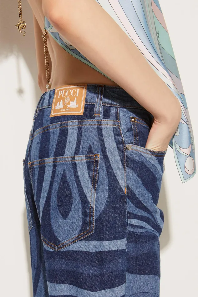 Denim Women PUCCI MarmoPrint StraightLeg Jeans