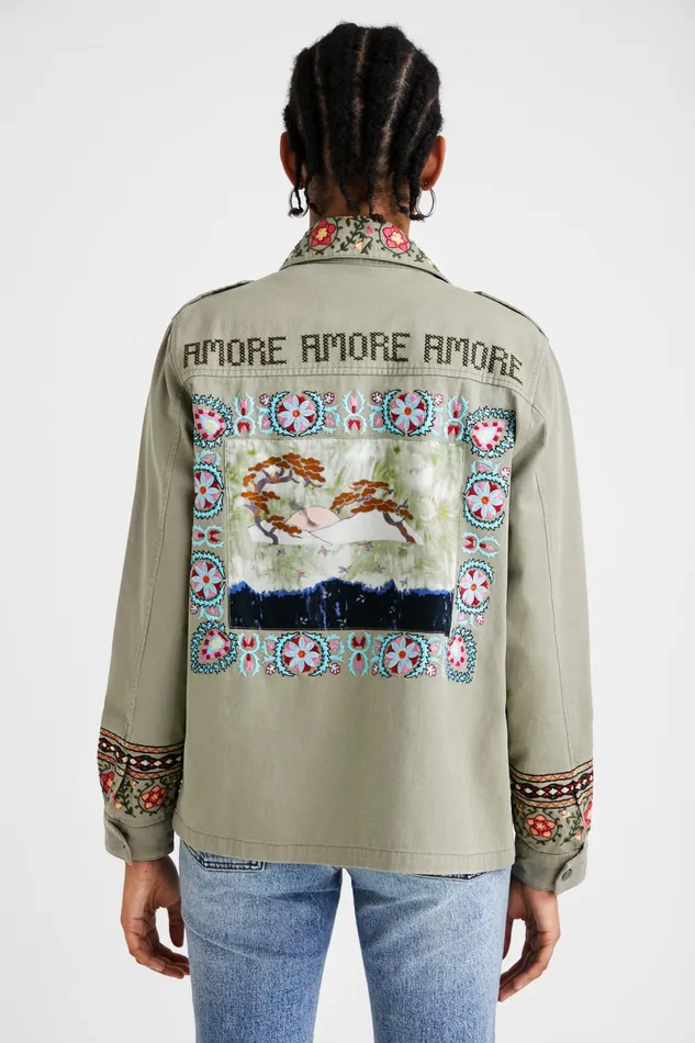 Desigual Amore Motif Parka Women Jackets