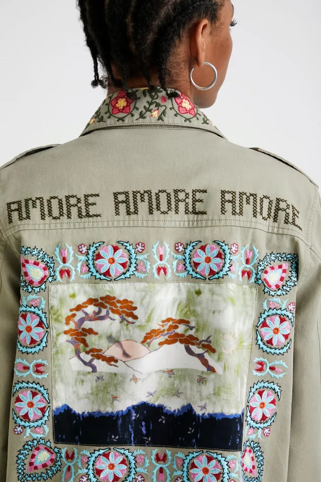 Desigual Amore Motif Parka Women Jackets