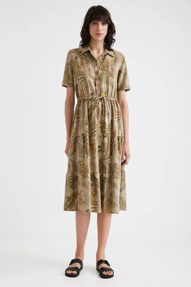 Desigual Camoflower Tencel Dress Women Dresses