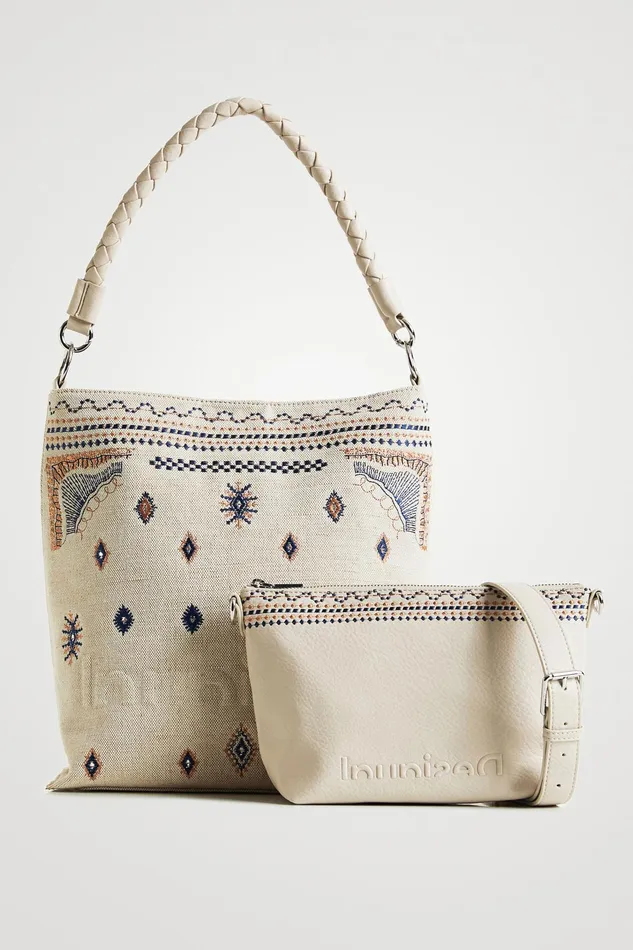 Desigual Cotton Ethnic Bag Women Shopper and Tote Bags