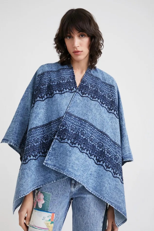 Desigual Denim Kaftan Women Scarves