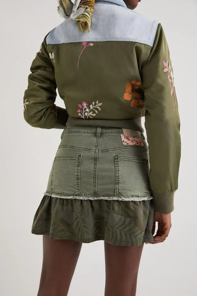 Desigual Flounce Patchwork Denim Miniskirt Women Skirts and Shorts