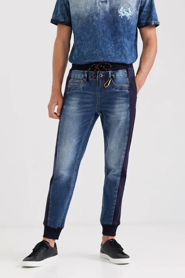 Desigual Hybrid Denim Jogging Trousers Mens Jeans and Pants