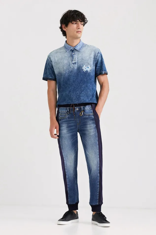 Desigual Hybrid Denim Jogging Trousers Mens Jeans and Pants
