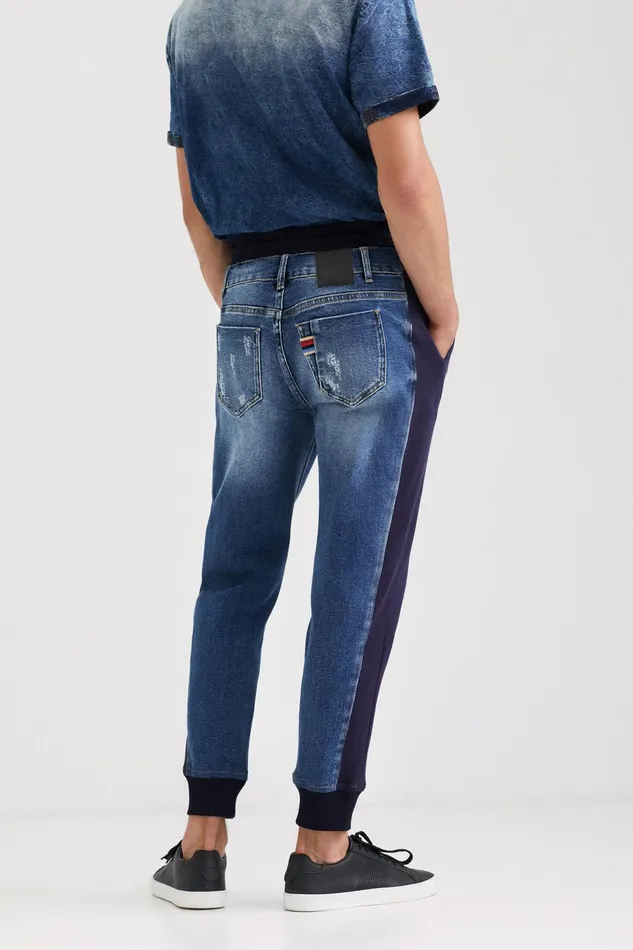 Desigual Hybrid Denim Jogging Trousers Mens Jeans and Pants