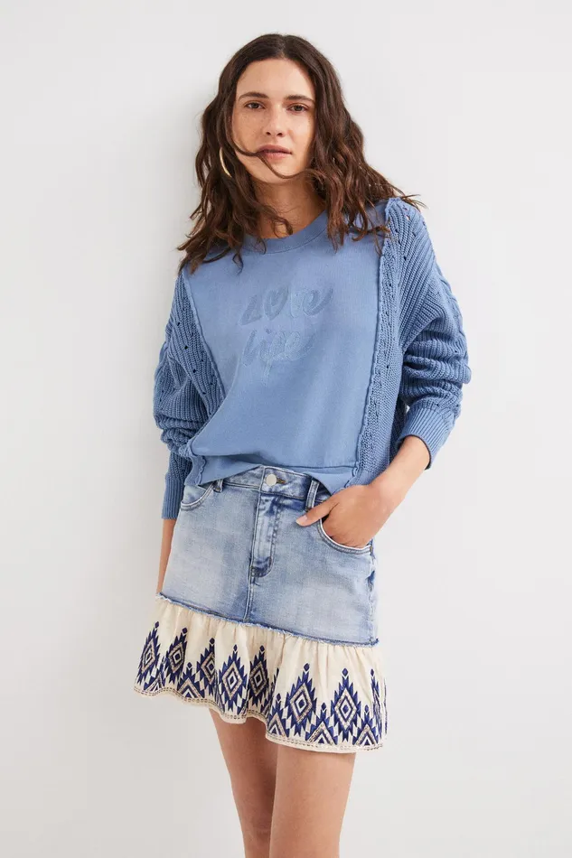 Desigual Hybrid Tricot Sweatshirt Women Sweatshirts