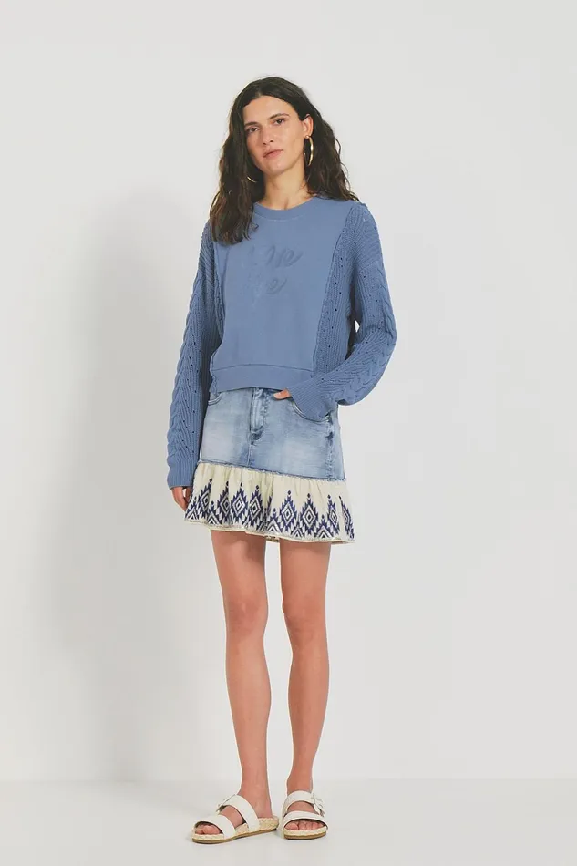 Desigual Hybrid Tricot Sweatshirt Women Sweatshirts