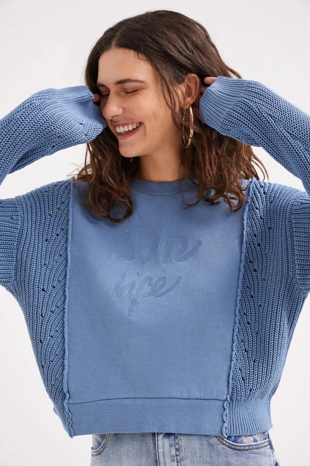 Desigual Hybrid Tricot Sweatshirt Women Sweatshirts