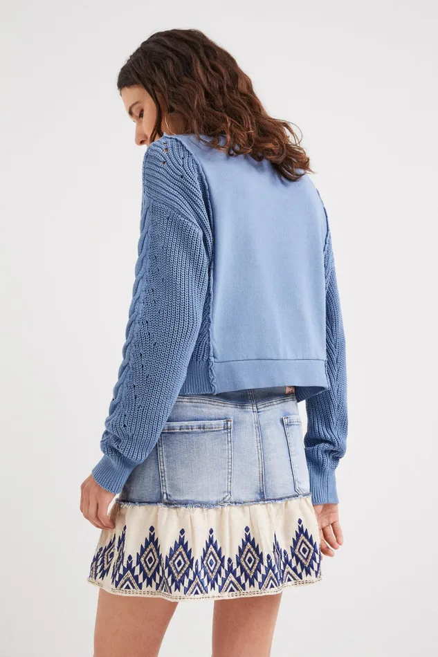 Desigual Hybrid Tricot Sweatshirt Women Sweatshirts