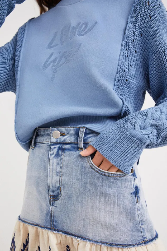 Desigual Hybrid Tricot Sweatshirt Women Sweatshirts
