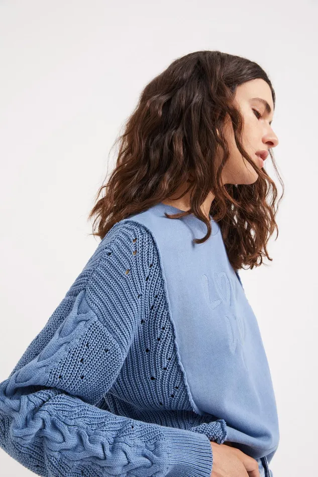 Desigual Hybrid Tricot Sweatshirt Women Sweatshirts