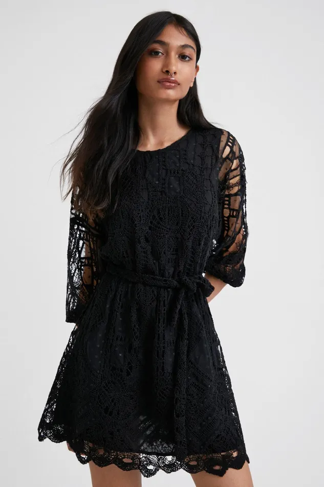 Desigual Johnson Hartig Crochetstyle Dress Women Dresses