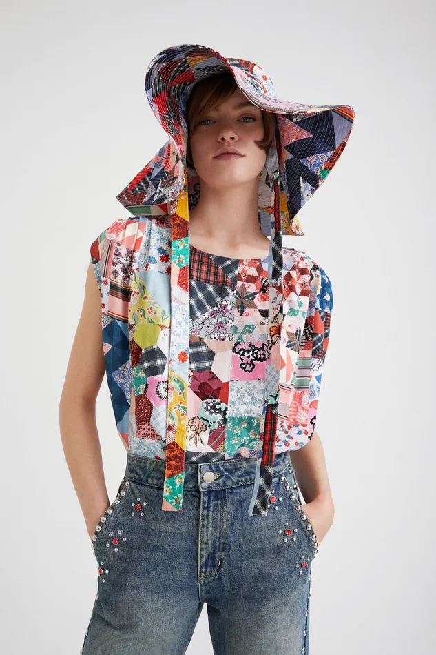 Desigual Johnson Hartig Patchwork Bodysuit Women Tops and Shirts