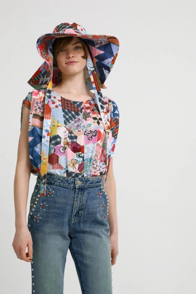 Desigual Johnson Hartig Patchwork Bodysuit Women Tops and Shirts