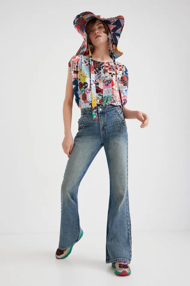 Desigual Johnson Hartig Patchwork Bodysuit Women Tops and Shirts