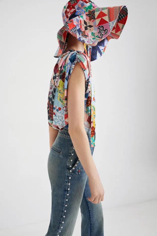 Desigual Johnson Hartig Patchwork Bodysuit Women Tops and Shirts