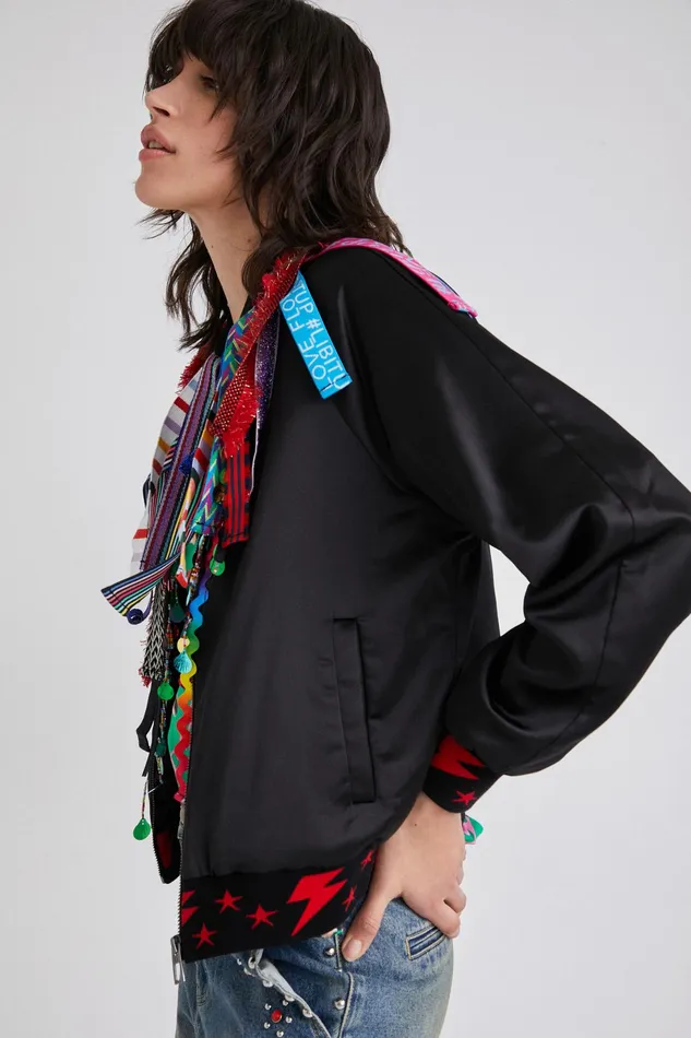 Desigual Johnson Hartig Ribbon Bomber Jacket Women Jackets
