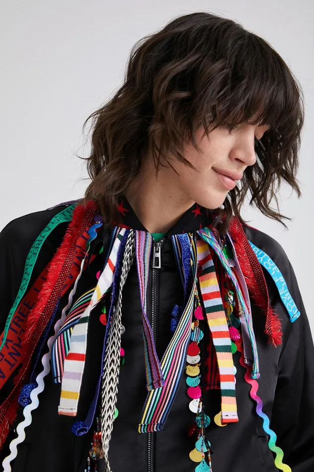 Desigual Johnson Hartig Ribbon Bomber Jacket Women Jackets