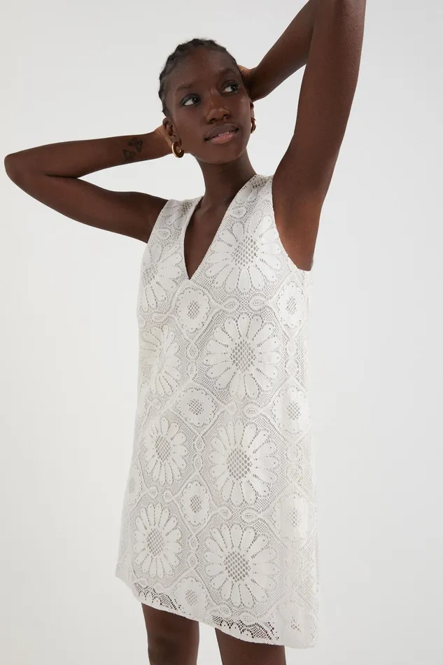 Desigual Lace Mini Dress Women Dresses