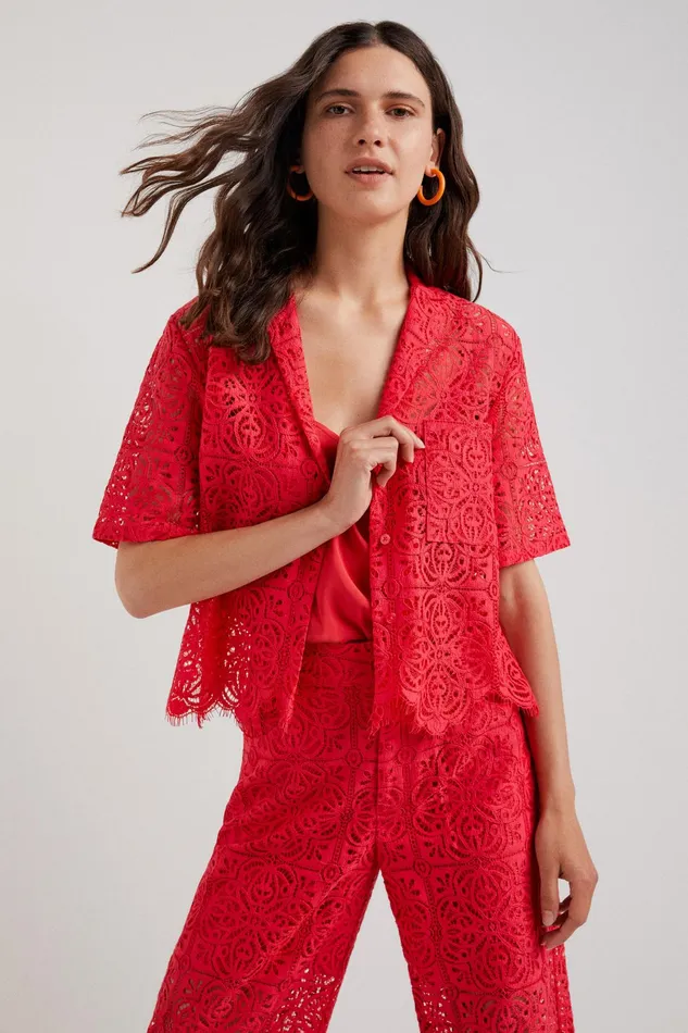 Desigual Lace Shirt Women Tops and Shirts