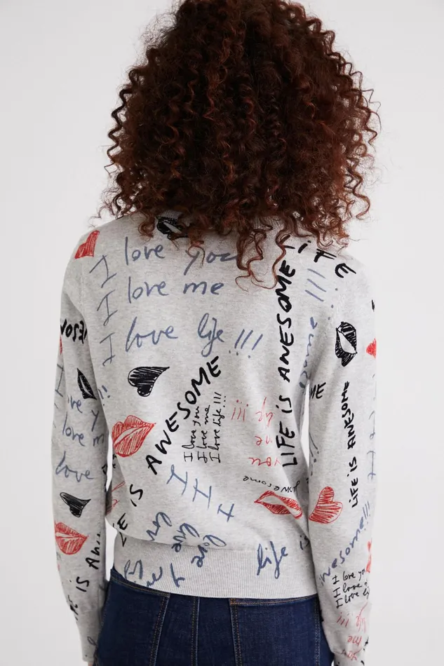 Desigual Life Is Awesome Knit Jumper Women Sweaters