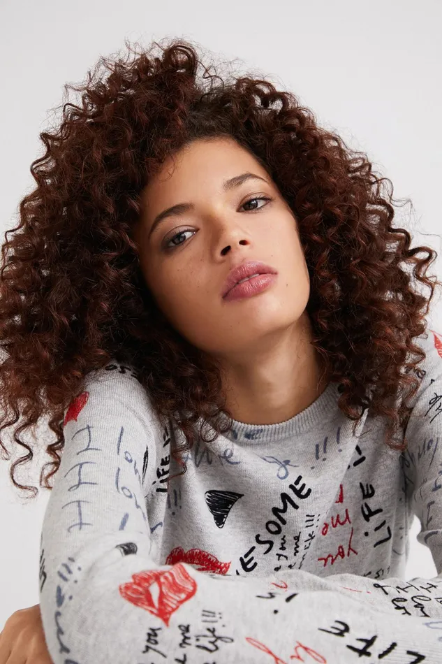 Desigual Life Is Awesome Knit Jumper Women Sweaters