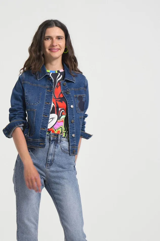 Desigual Mickey Mouse Denim Jacket Women Jackets