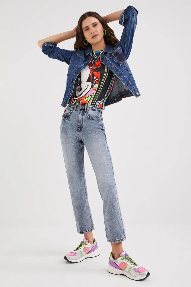 Desigual Mickey Mouse Denim Jacket Women Jackets