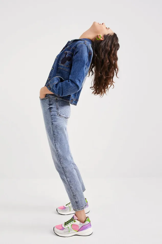 Desigual Mickey Mouse Denim Jacket Women Jackets