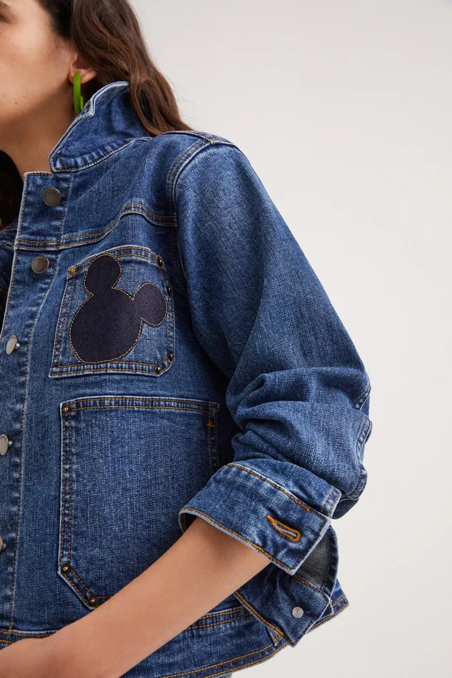 Desigual Mickey Mouse Denim Jacket Women Jackets