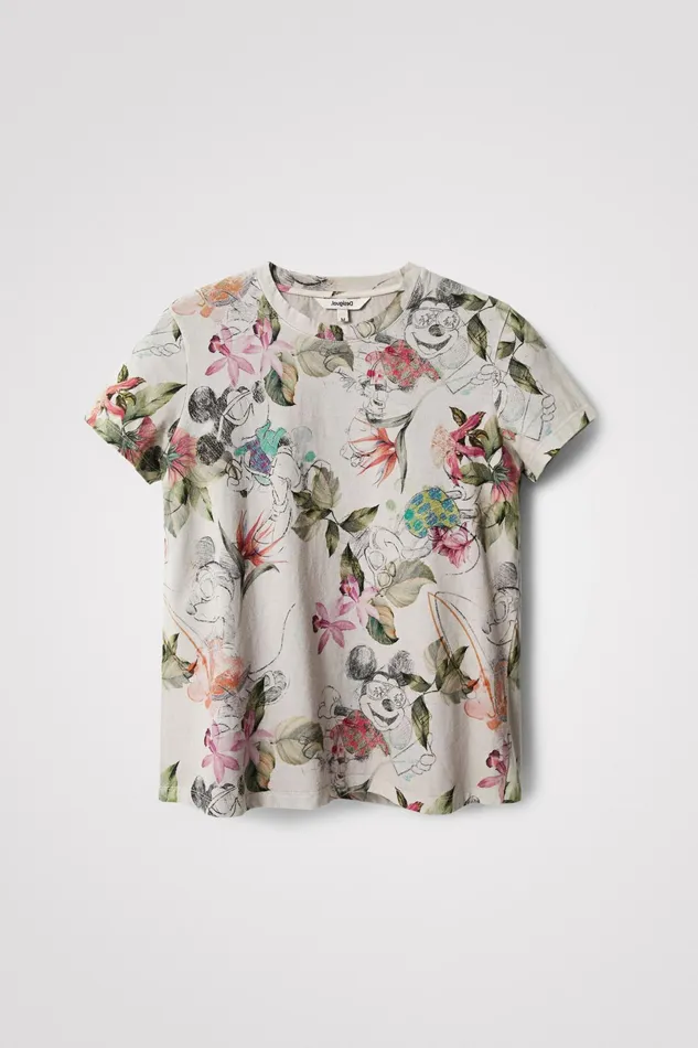 Desigual Mickey Mouse Tropical Tshirt Women Tshirts