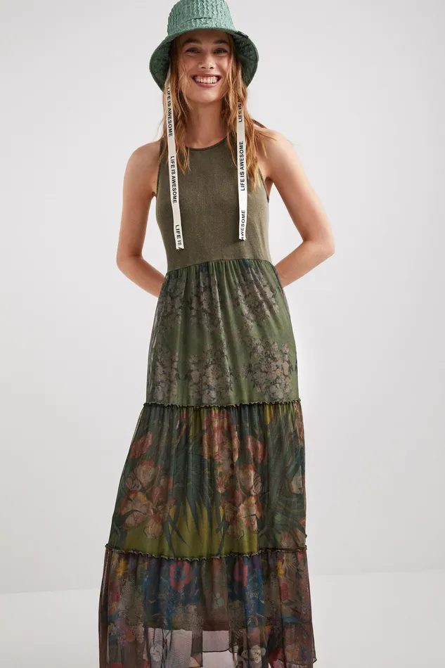 Desigual Print Long Dress Women Dresses