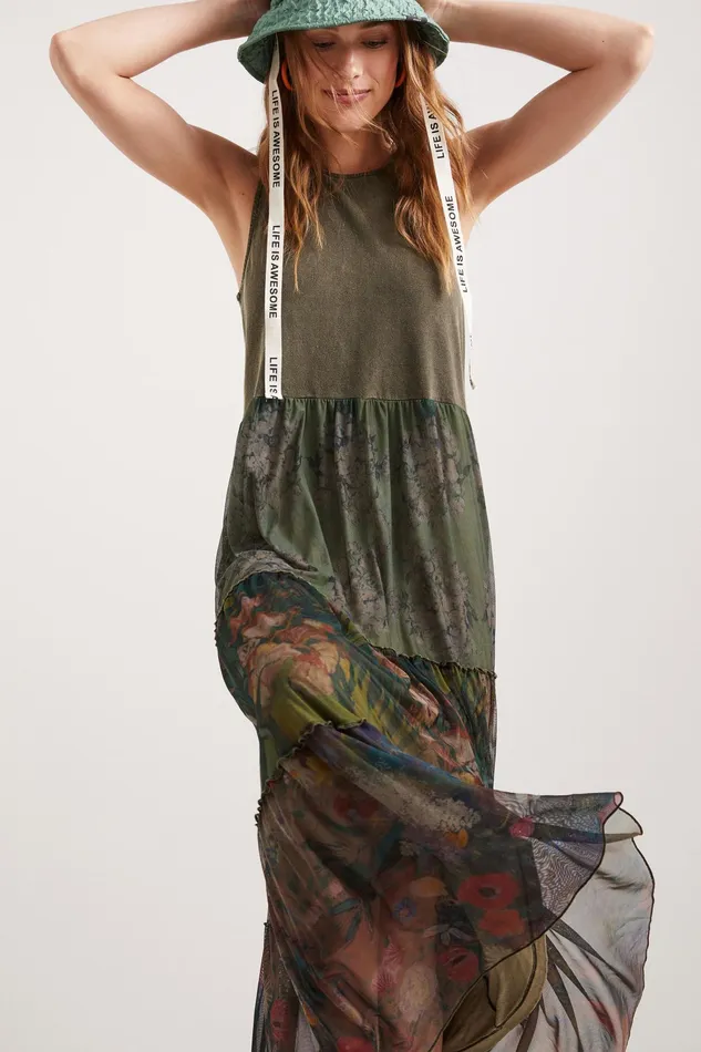 Desigual Print Long Dress Women Dresses