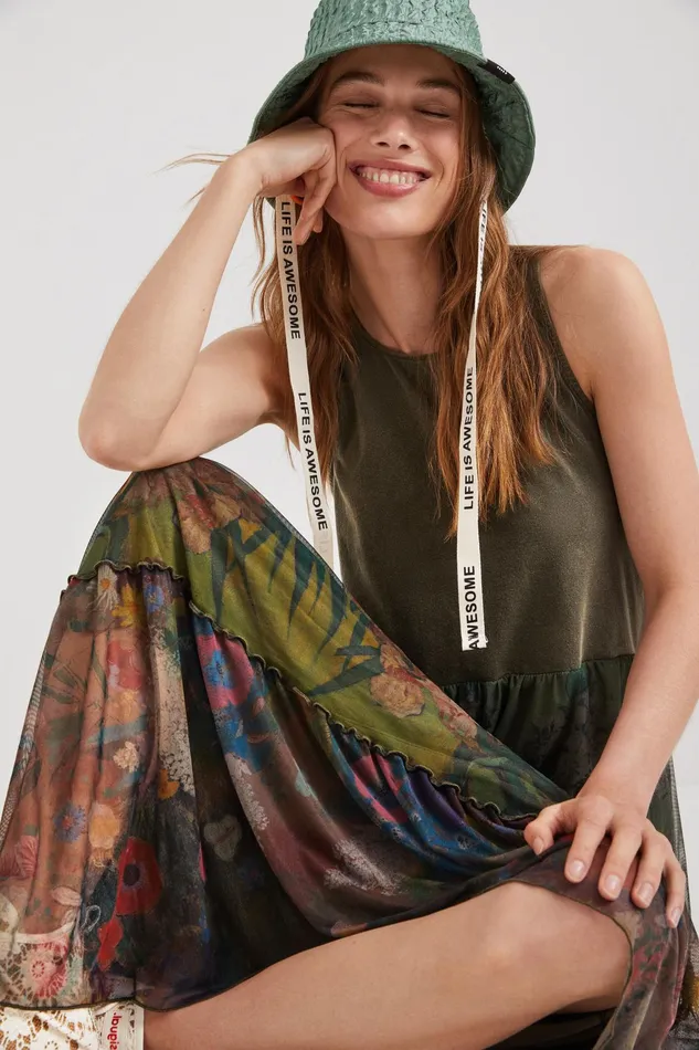 Desigual Print Long Dress Women Dresses
