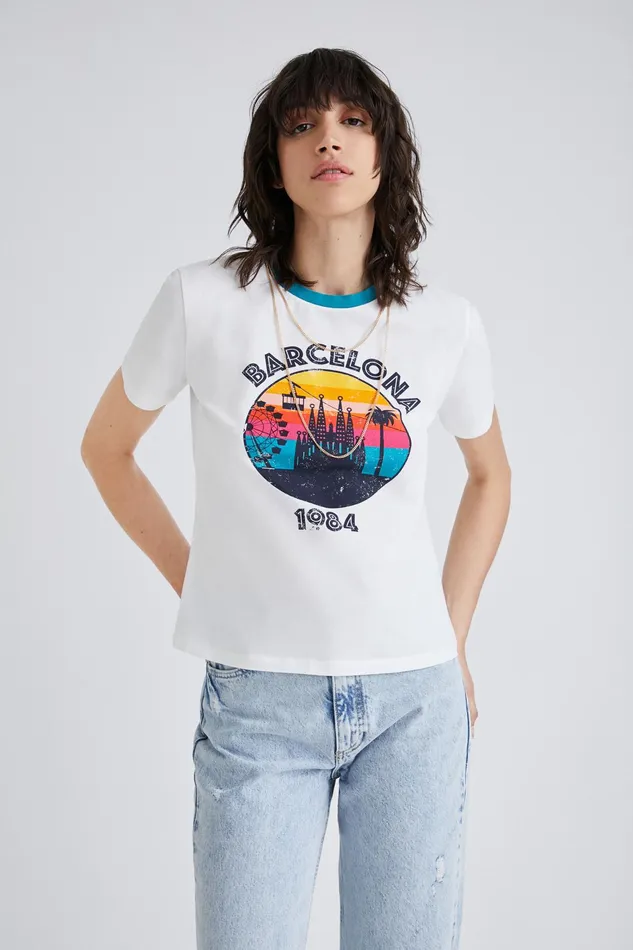 Desigual Shortsleeve Barcelona Tshirt Women Tshirts
