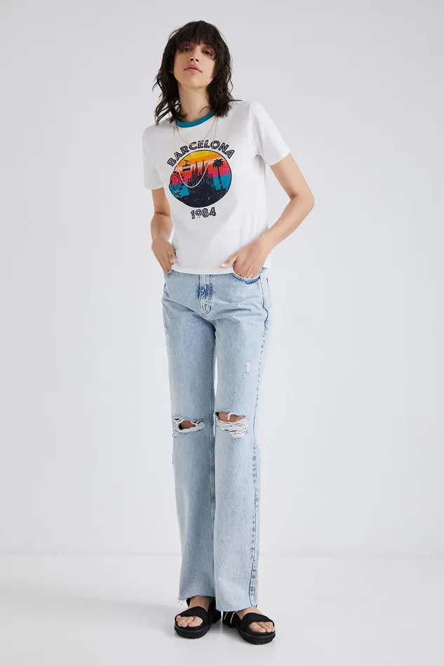 Desigual Shortsleeve Barcelona Tshirt Women Tshirts
