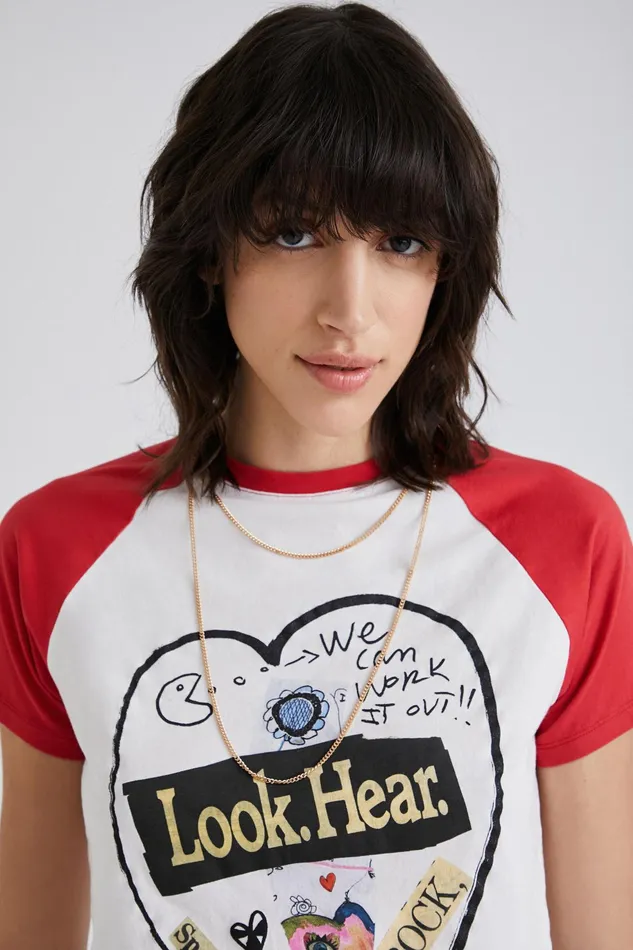 Desigual Shortsleeve Heart Tshirt Women Tshirts